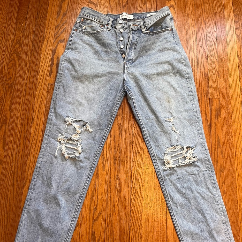 Women's Distressed Light Blue Jeans